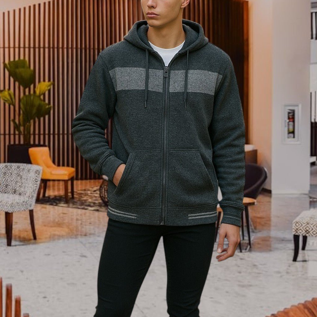 Men Grey Zip Jacket - StylePhase SA