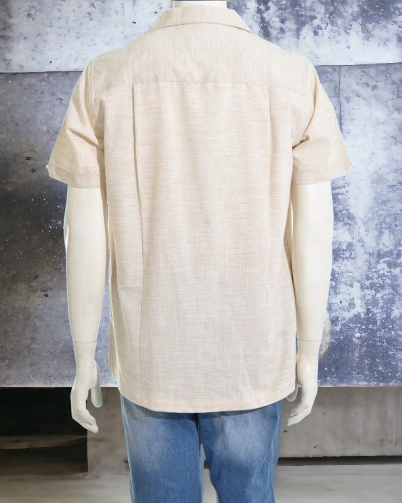 Mens Beige Button Shirt - StylePhase SA