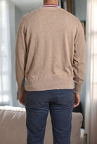 Mens Beige Diamond Print Sweater - StylePhase SA