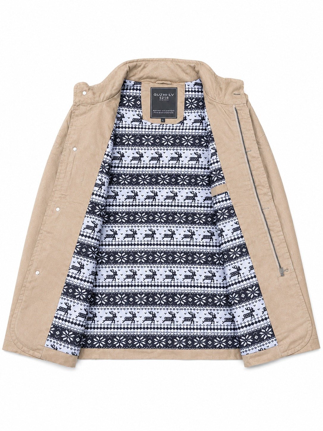Mens Beige Pocket Front Jacket - StylePhase SA