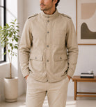Mens Beige Pocket Front Jacket - StylePhase SA