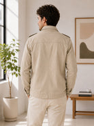 Mens Beige Pocket Front Jacket - StylePhase SA