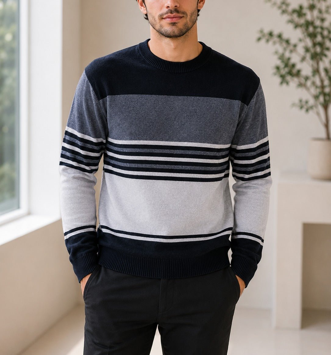 Men's Black And Grey Knit Jersey - StylePhase SA