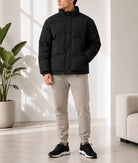 Men's Black Collar Zip Jacket - StylePhase SA
