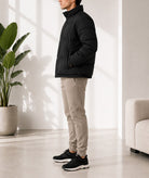 Men's Black Collar Zip Jacket - StylePhase SA
