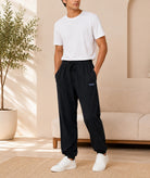Mens Black Cuff Track Pants - StylePhase SA