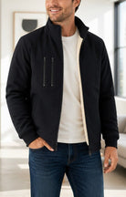 Mens Black Double Chest Zip Jacket - StylePhase SA