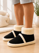 Mens Black Faux Fur Warm Shoe - StylePhase SA