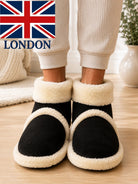 Mens Black Faux Fur Warm Shoe - StylePhase SA