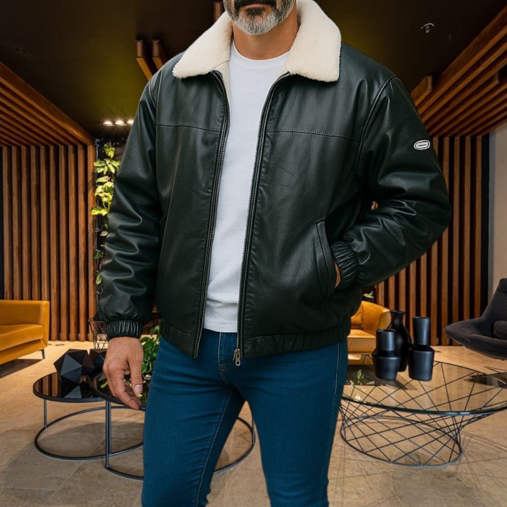 Mens Black Fur Jacket - StylePhase SA