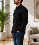 Men's Black Melton Shacket - StylePhase SA