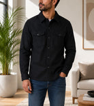 Men's Black Melton Shacket - StylePhase SA
