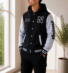Mens Black N Printed Hoody Jacket - StylePhase SA