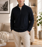 Mens Black Neck Zip Fleece Jacket - StylePhase SA