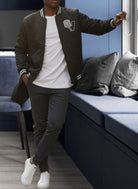 Mens Black Printed Zip Jacket - StylePhase SA