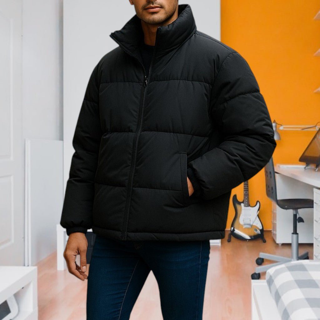 Mens Black Puffer Jacket - StylePhase SA