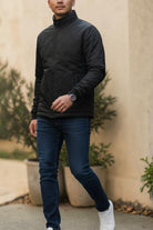 Mens Black Quilt Zip Jacket - StylePhase SA
