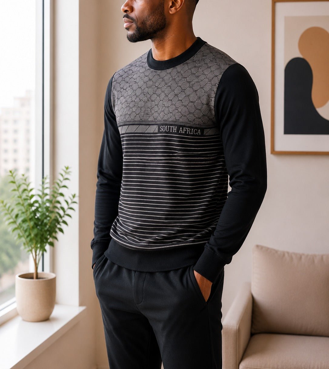 Men's Black SA Printed Jersey - StylePhase SA