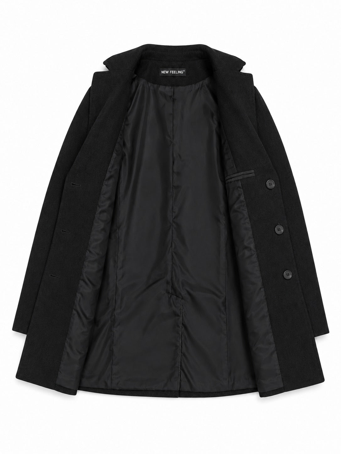 Men's Black Single Breasted Coat - StylePhase SA