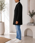 Men's Black Single Breasted Coat - StylePhase SA