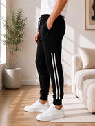Men's Black Stripe Track Pants - StylePhase SA