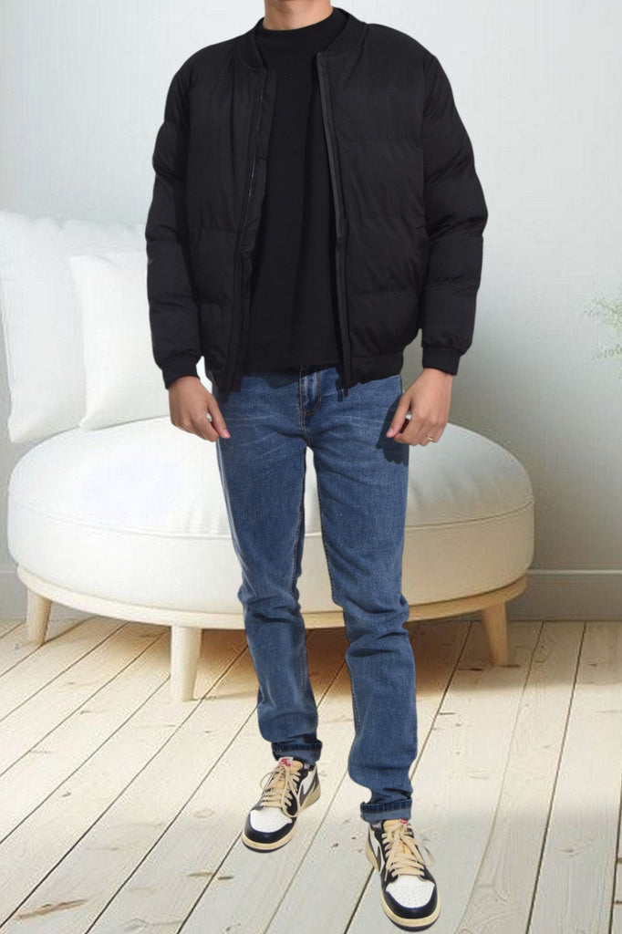 Mens Black Zip Jacket - StylePhase SA