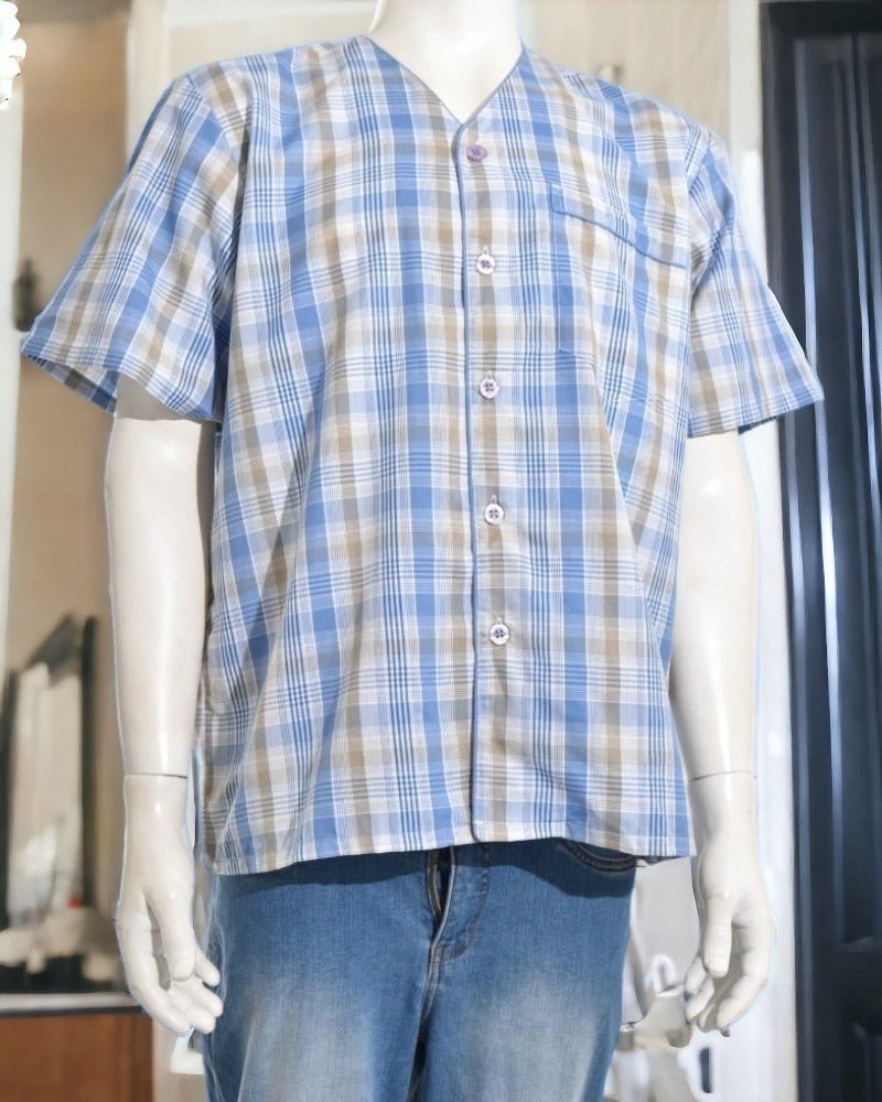 Mens Blue And Beige Shirt - StylePhase SA