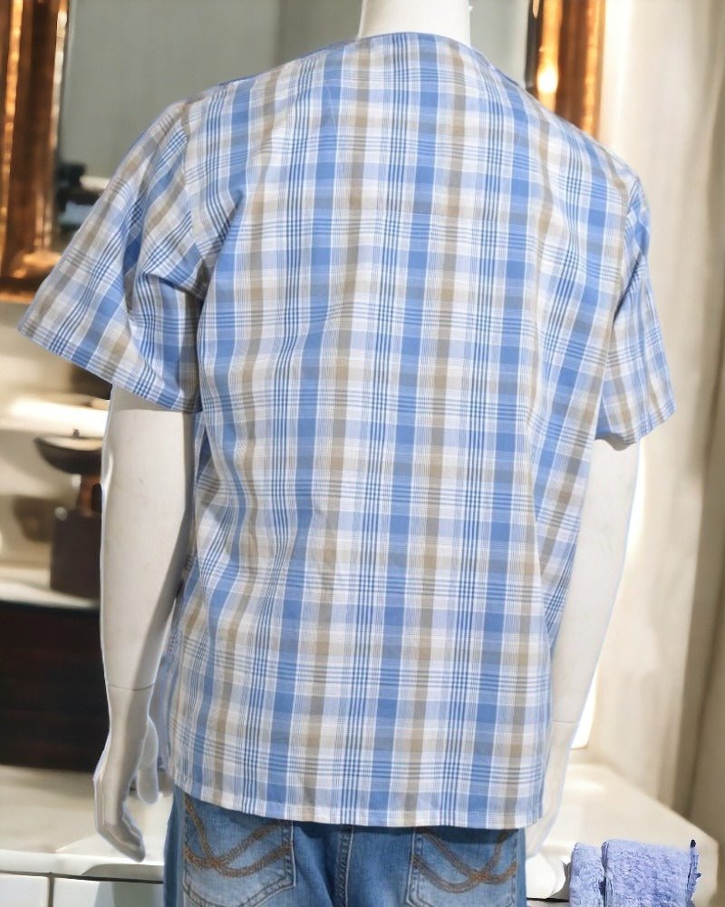 Mens Blue And Beige Shirt - StylePhase SA