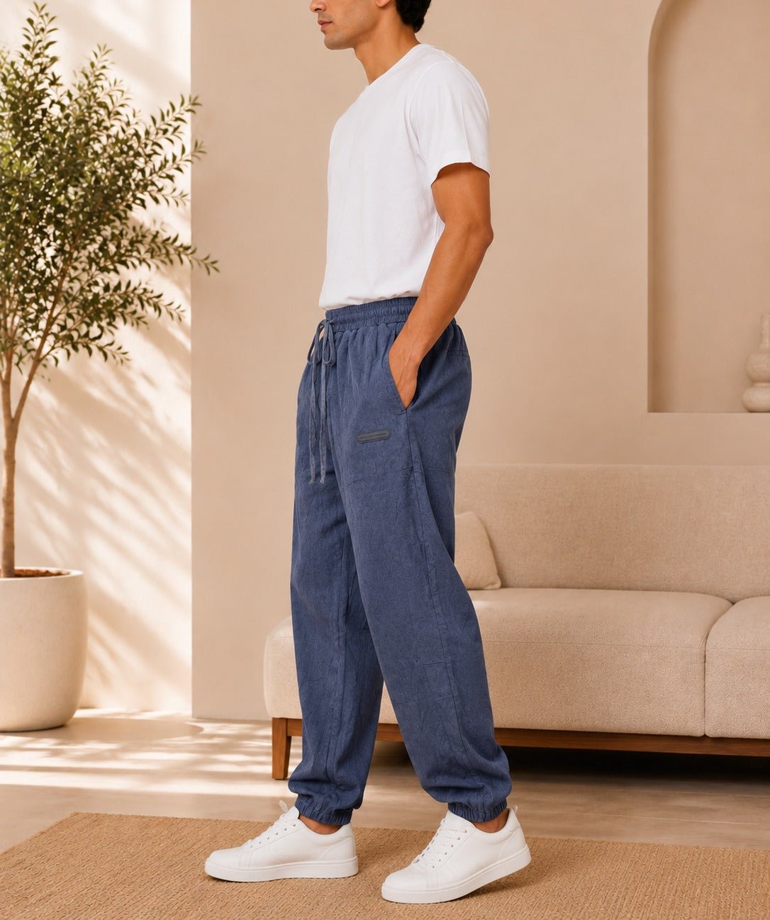 Mens Blue Cuff Track Pants - StylePhase SA
