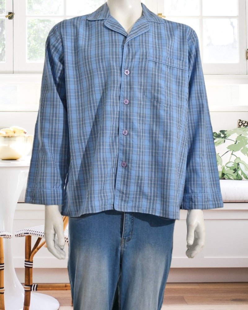 Mens Blue Long Sleeve Shirt - StylePhase SA