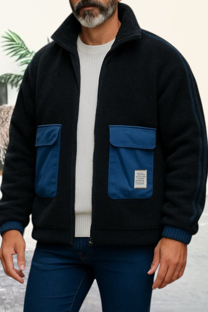 Mens Blue Pocket Jacket - StylePhase SA