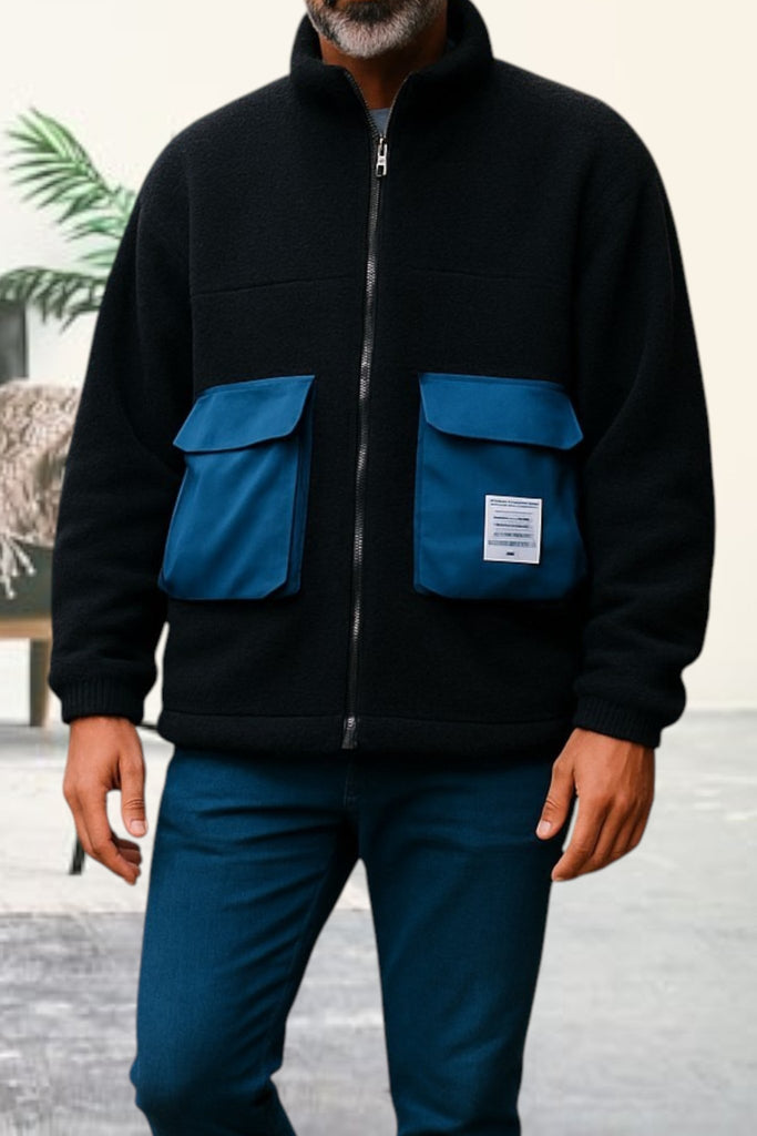 Mens Blue Pocket Jacket - StylePhase SA