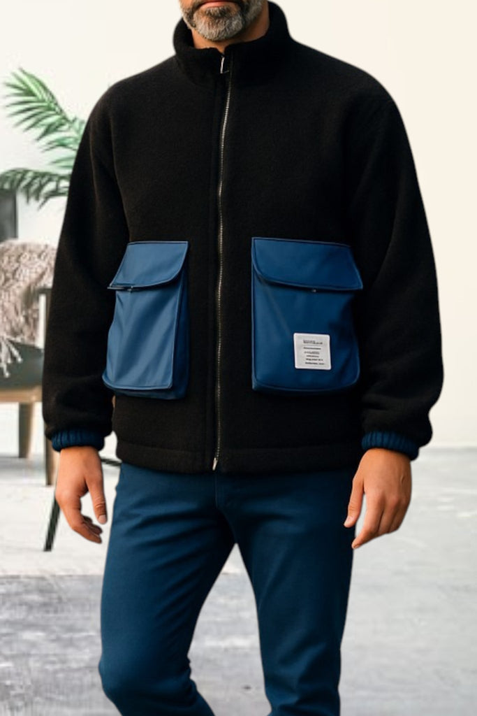 Mens Blue Pocket Jacket - StylePhase SA