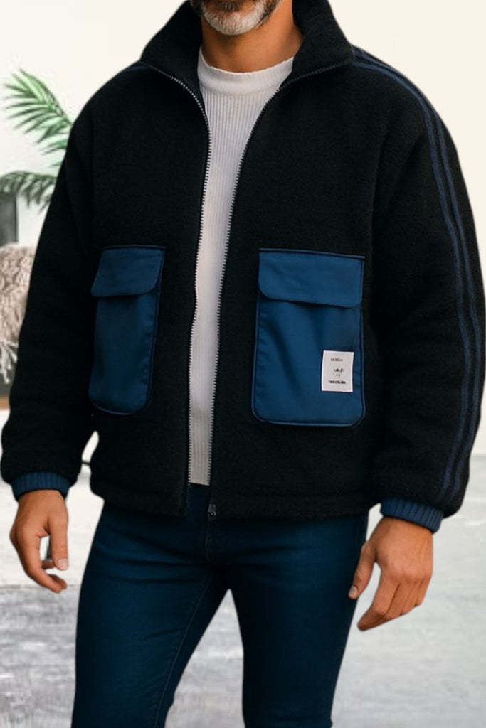 Mens Blue Pocket Jacket - StylePhase SA