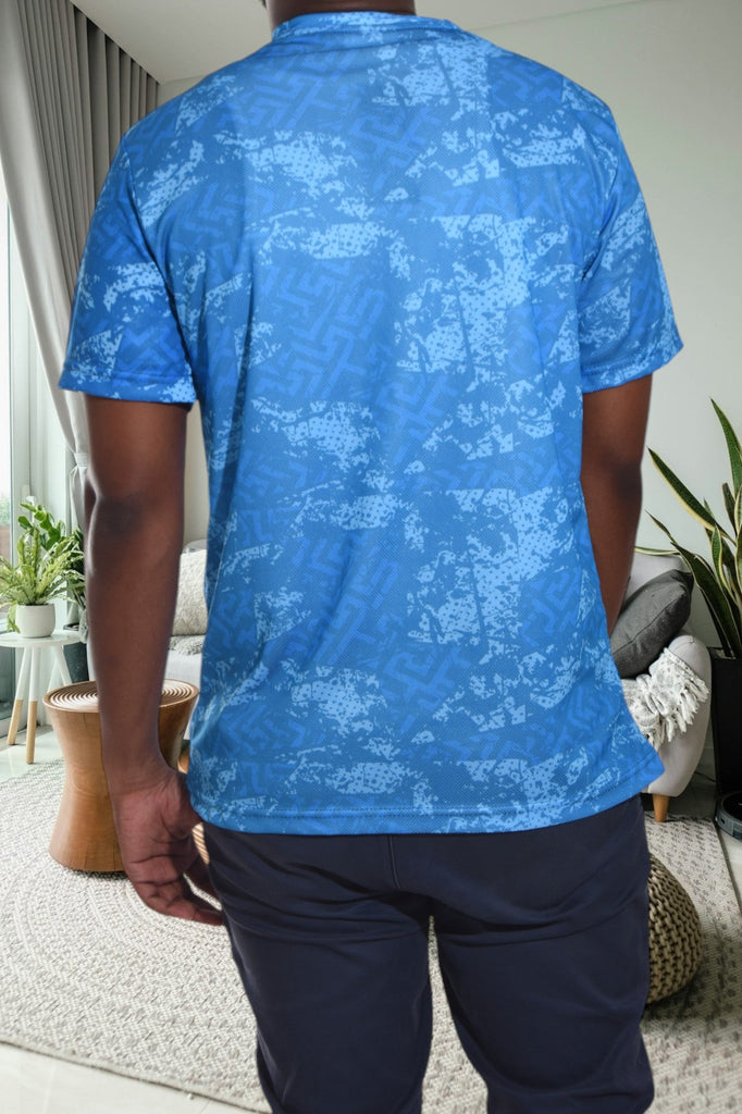 Mens Blue Printed T Shirt - StylePhase SA