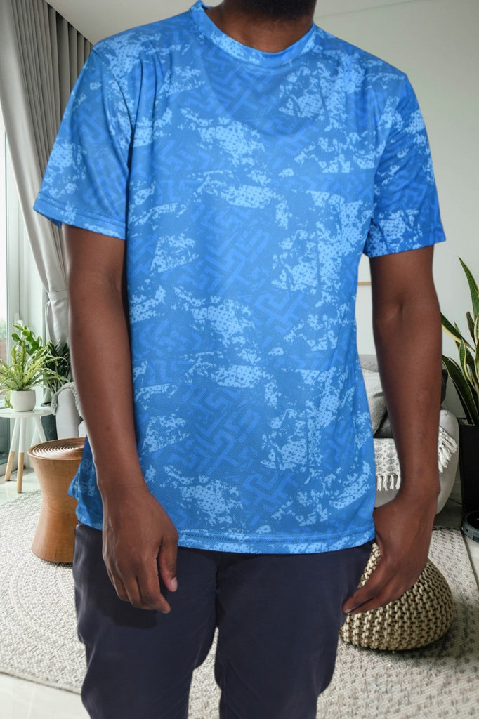 Mens Blue Printed T Shirt - StylePhase SA