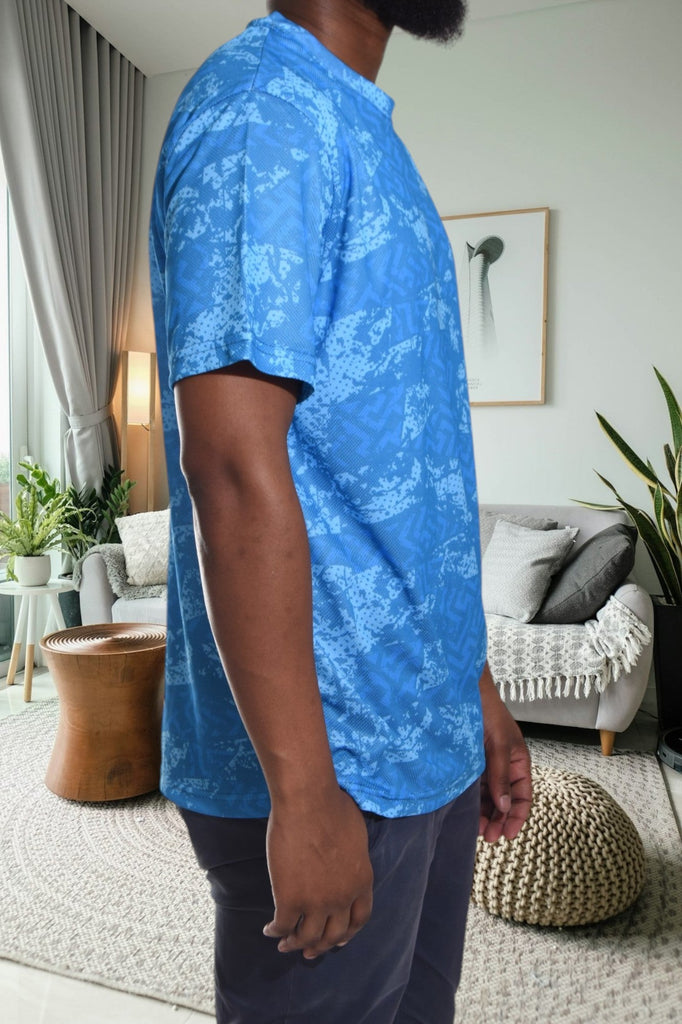 Mens Blue Printed T Shirt - StylePhase SA