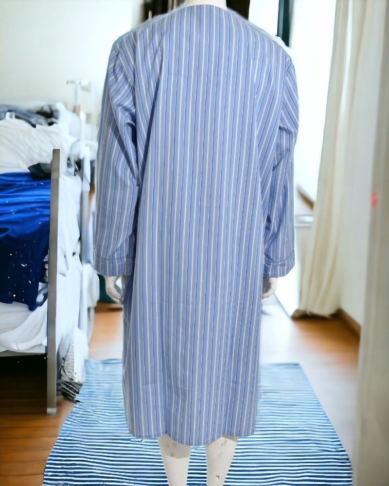 Mens Blue Stripe Long Shirt - StylePhase SA