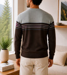 Men's Brown And Grey Stripe Knit Jersey - StylePhase SA