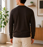 Men's Brown Crew Neck Stripe Knit Sweater - StylePhase SA