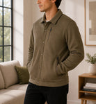 Mens Brown Fleece Chest Zip Jacket - StylePhase SA