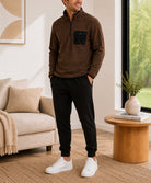 Mens Brown Fleece Sweater - StylePhase SA