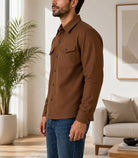 Men's Brown Melton Shacket - StylePhase SA