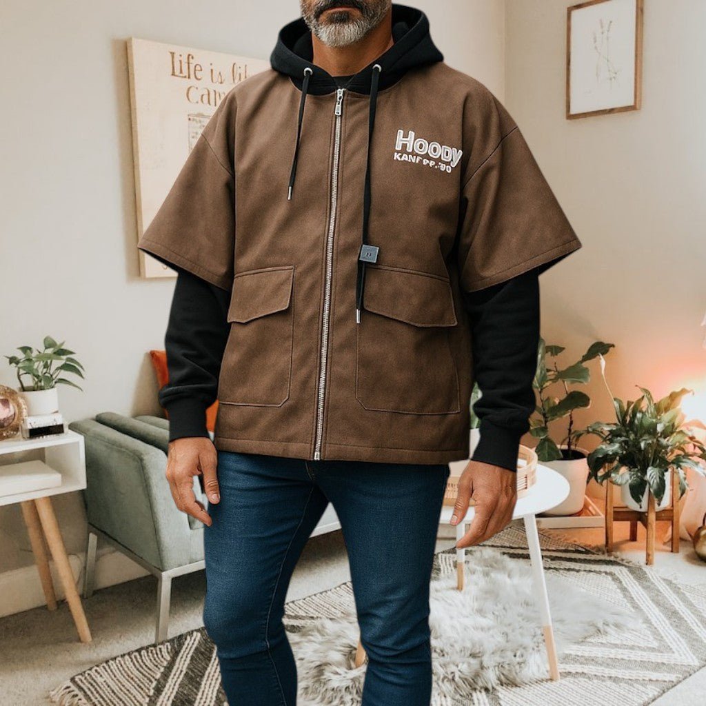 Mens Brown Oversized Jacket - StylePhase SA