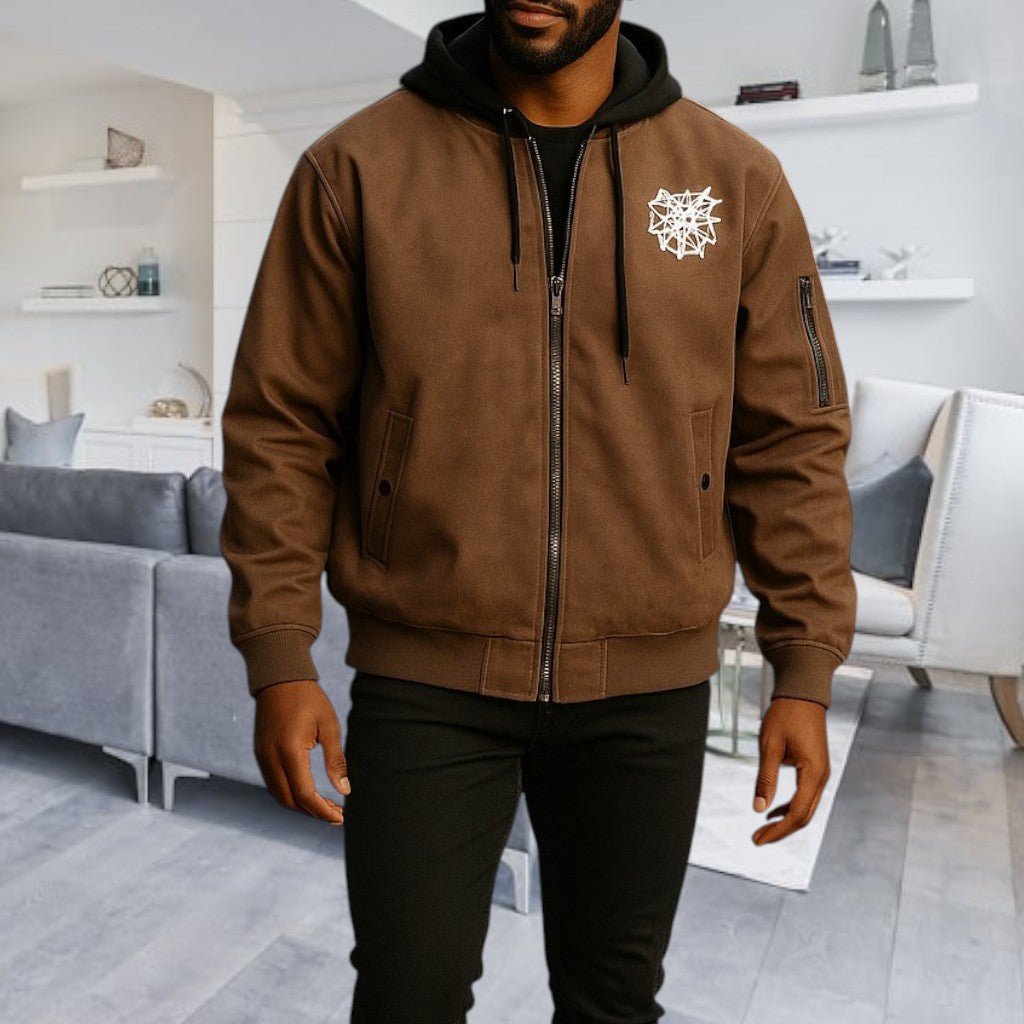 Mens Brown Printed Jacket - StylePhase SA
