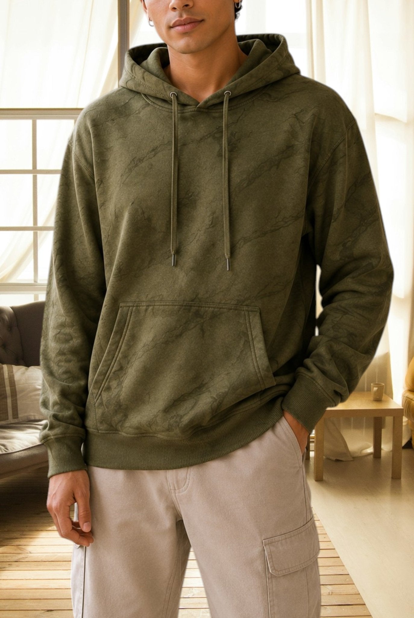 Mens Brown Shaded Hoody Top - StylePhase SA