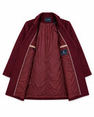 Men's Burgundy Double Breasted Melton Coat - StylePhase SA