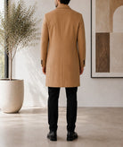 Men's Camel Double Breasted Melton Coat - StylePhase SA