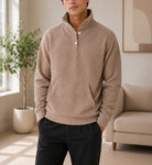 Mens Camel Kangaroo Pocket Sweater - StylePhase SA