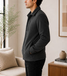 Mens Charcoal Fleece Chest Zip Jacket - StylePhase SA